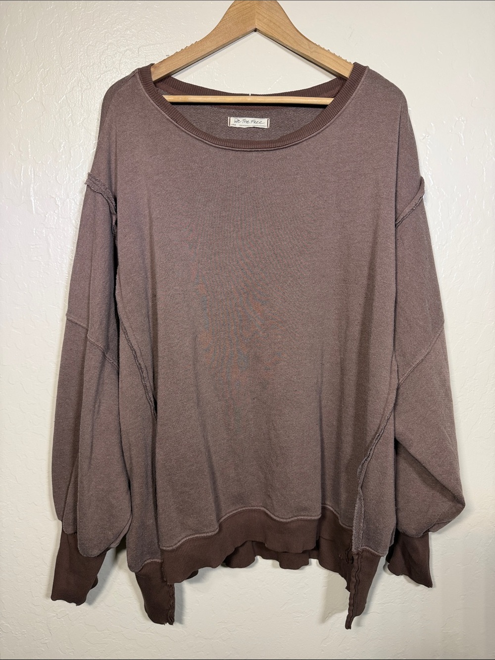 Free People We The Free Camden Oversized Sweatshirt Brown Mocha Size L